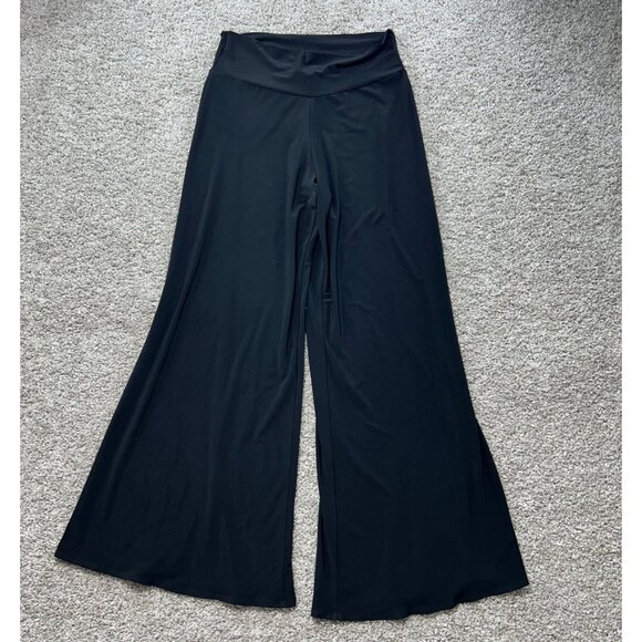 Clara Sunwoo Women's Large Black Wide-Leg High-Waisted Pants Polyester/Spandex - Picture 2 of 10